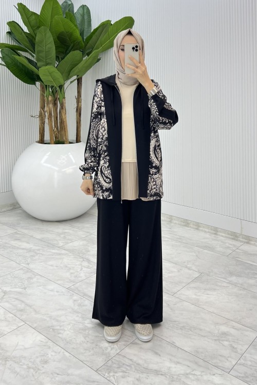 Sİyah  Çiğdem Oysho Takım Tesettür Giyim  Siyah