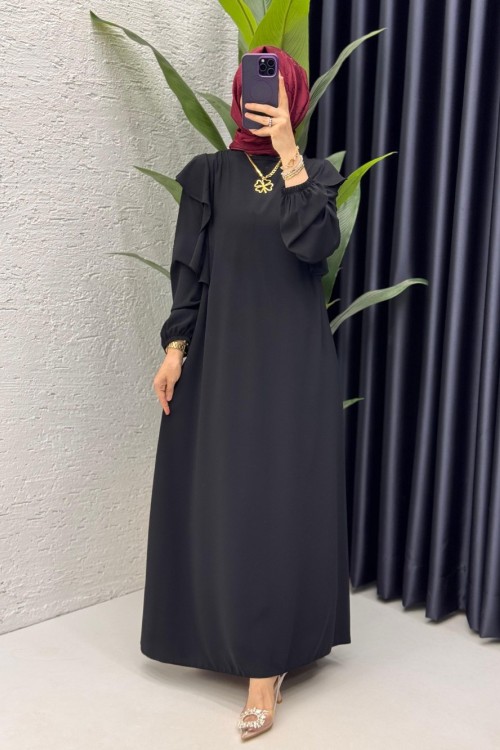 Siyah Canan Elbise Tesettür Giyim  Siyah