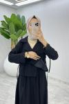 Siyah Delal Etek Takım Tesettür Giyim Siyah