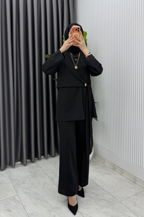 Siyah  Dilay Takım Tesettür Giyim  Siyah