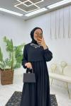 Siyah Elif Elbise Tesettür Giyim Siyah
