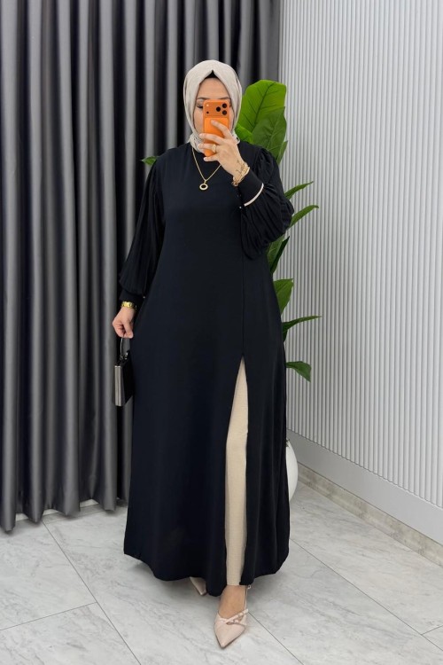 Siyah Elisa Takım Tesettür Giyim  Siyah