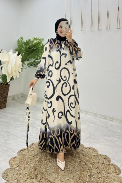 Siyah Erva Elbise Tesettür Giyim Vizon Siyah