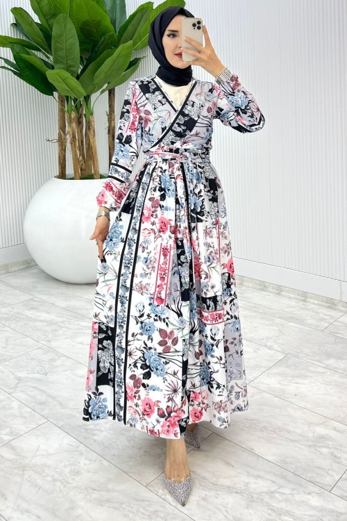 Siyah Etnik Etek Takım Tesettür Giyim Siyah