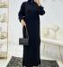 Siyah Fermuarlı Triko Elbise Tesettür Giyim