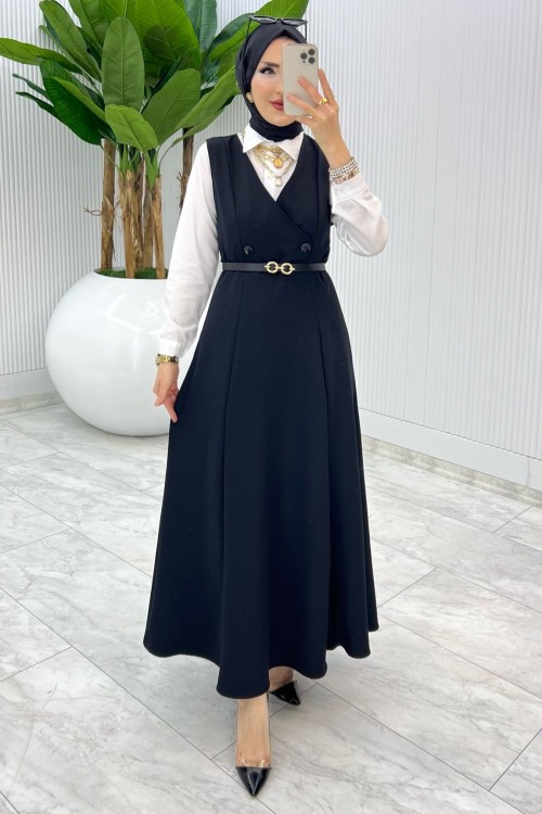 Siyah Firdevs Jile Tesettür Giyim Siyah