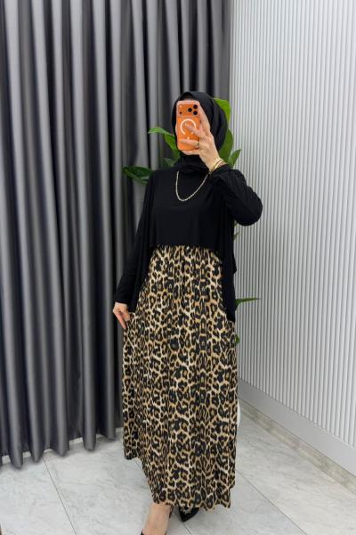 Siyah Günay Elbise Tesettür Giyim  Siyah