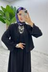 Siyah Halime Elbise Takım Tesettür Giyim Siyah
