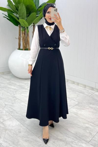 siyah Hazen Jile Tesettür Giyim Siyah