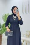Siyah Moda Elbise Tesettür Giyim Siyah