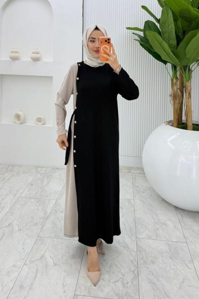 Siyah Nilda Elbise Tesettür Giyim  Siyah