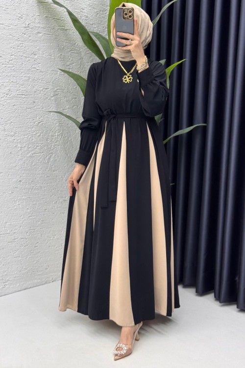 Siyah Nilhan Elbise Tesettür Giyim Siyah