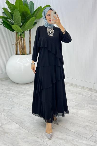 Siyah Nona Takım Tesettür Giyim Siyah