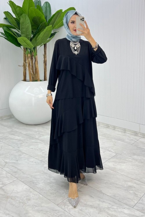 Siyah Nona Takım Tesettür Giyim Siyah