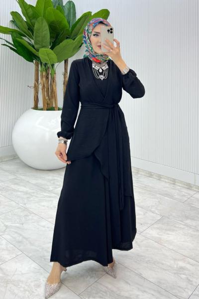 Siyah Özge Takım Tesettür Giyim Siyah