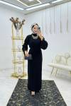 Siyah Pınar Triko Elbise Tesettür Giyim