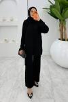 Siyah  Premıum Atkılı Triko Takım Tesettür Giyim  Siyah