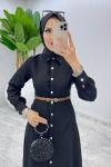 Siyah Premium Selin Elbise Tesettür Giyim Siyah
