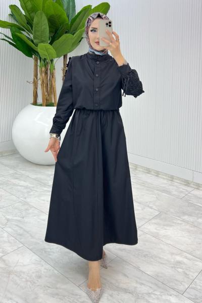 Siyah Premium İclal Etek Takım Tesettür Giyim Siyah