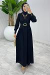 Siyah Premium Selena Elbise Tesettür Giyim Siyah