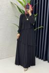 Siyah Premium Sultan Elbise Tesettür Giyim Siyah