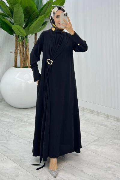 Siyah Premium Destan Elbise Tesettür Giyim Siyah