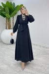 Siyah Premium Paris Elbise Tesettür Giyim Siyah