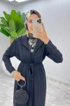 Siyah Premium Üçlü Derin Takım Tesettür Giyim Siyah