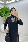 Siyah Premium İkili İmren Takım Tesettür Giyim Siyah