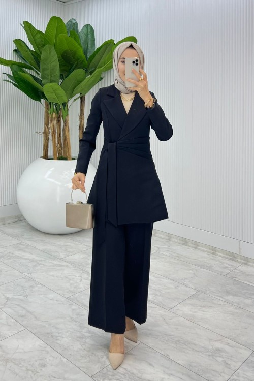 Siyah Premium Star Takım Tesettür Giyim  Siyah