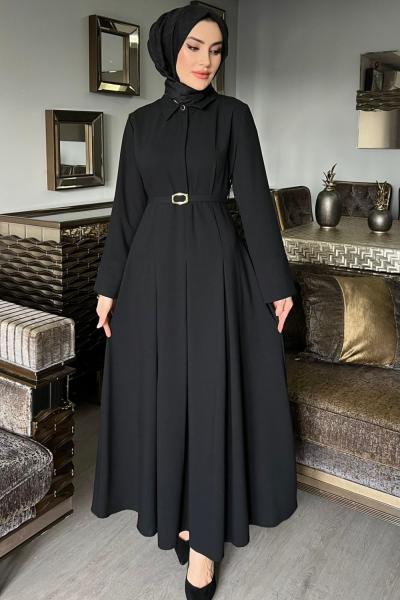 Siyah Premıum Farah Elbise Tesettür Giyim  Siyah