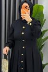 Siyah Premium Asel Elbise Tesettür Giyim  Siyah