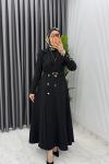 Siyah Premium Naz Jile Ferace Takım Tesettür Giyim  Siyah