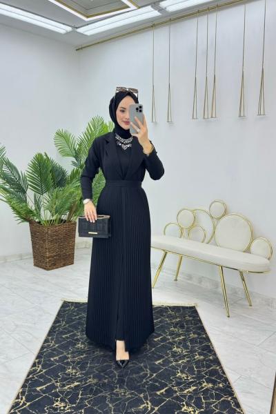 Siyah Seda Tasarım Takım Tesettür Giyim Siyah