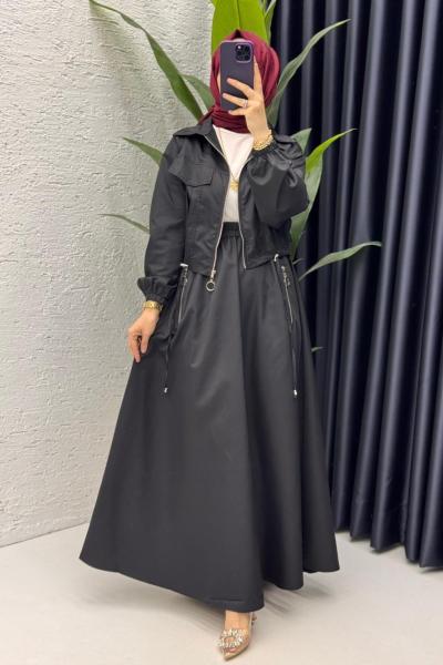 Siyah Tuana Takım Tesettür Giyim Siyah