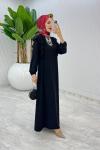 Siyah Zennure Elbise Tesettür Giyim  Siyah