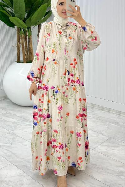 Taş Aşikar Elbise Tesettür Giyim Taş Rengi