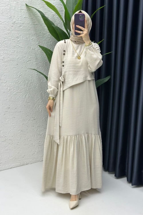 Taş Aycan Elbise Tesettür Giyim Taş Rengi