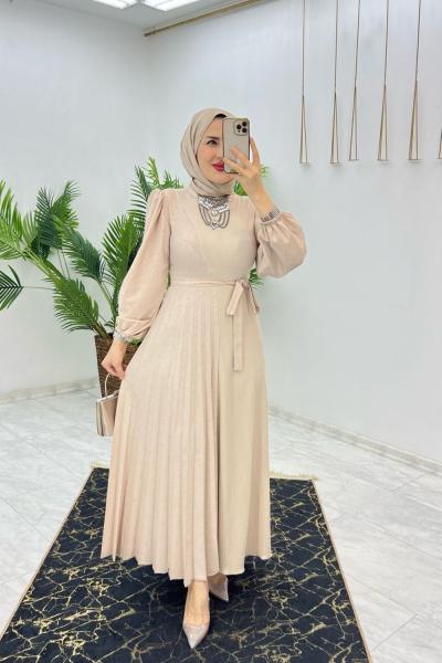 Taş Emel Elbise Tesettür Giyim Taş Rengi