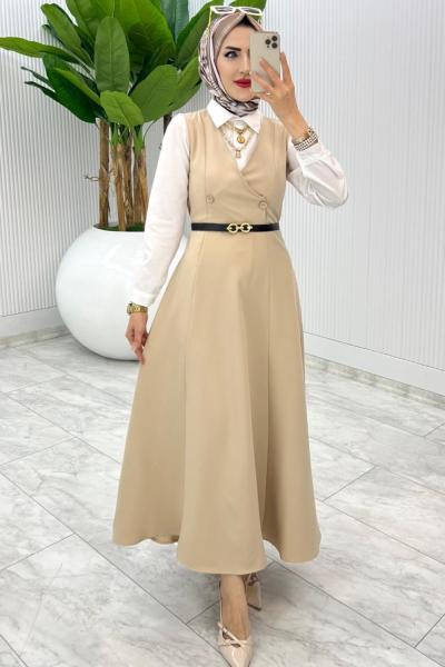 Taş Hazen Jile Tesettür Giyim Taş Rengi