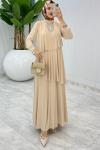 Taş Premium Diva Elbise Tesettür Giyim Taş Rengi