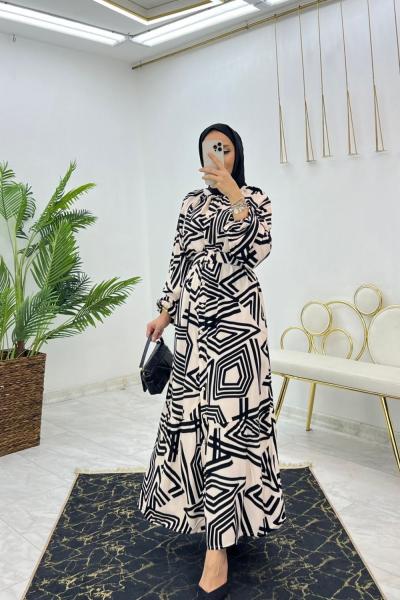 Taş Vera Elbise Tesettür Giyim Taş Rengi