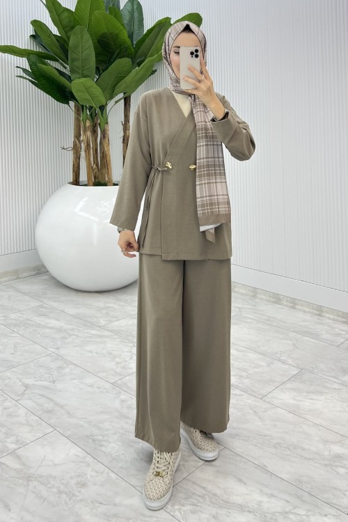 Toprak  Güler Pantolonlu Takım Tesettür Giyim  Toprak