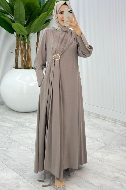 Toprak Premium Destan Elbise Tesettür Giyim Toprak