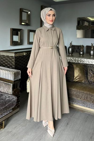 Toprak Premıum Farah Elbise Tesettür Giyim  Toprak