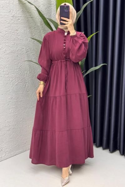 Vişne Handan Elbise Tesettür Giyim  Vişne