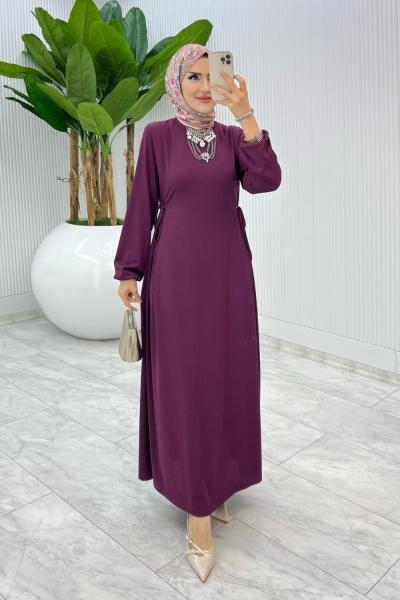 Vişne İdil Elbise Tesettür Giyim Vişne