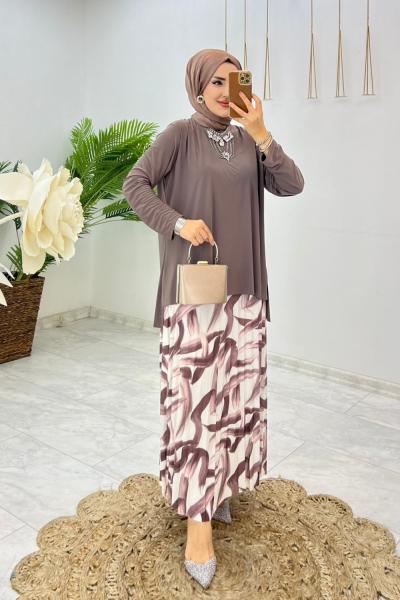 Vizon Ahu Takım Tesettür Giyim Vizon