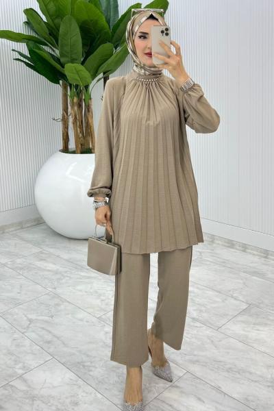 Vizon Buket Pantolon Takım Tesettür Giyim Vizon