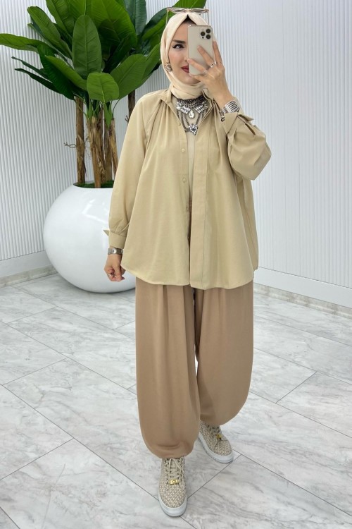 Vizon Cepli Şalvar Tesettür Giyim Vizon